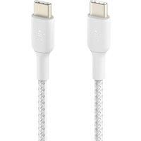 Belkin Boost Charge Braided USB-C to USB-C Cable (USB Type-C Fast Charge Cable for Samsung, Pixel, iPad Pro and More) 1 m, White