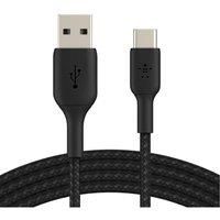 Belkin Braided USB-C Cable (Boost Charge USB-C to USB Cable, USB Type-C Cable for Note10, S10, Pixel 4, iPad Pro, Nintendo Switch and more) 3m, Black