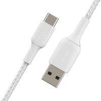 Belkin Braided USB-C Cable (Boost Charge USB-C to USB Cable, USB Type-C Cable for Note10, S10, Pixel 4, iPad Pro, Nintendo Switch and more) 3m, White