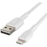 Belkin Braided Lightning Cable (Boost Charge Lightning to USB Cable for iPhone, iPad, AirPods) MFi-Certified iPhone Charging Cable, Braided Lightning Cable (0.15 cm, White)