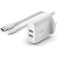 BELKIN Dual USB 24 W Wall Charger - White - New