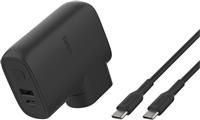 Belkin BoostCharge Hybrid Wall Charger 25W + Power Bank 5000mAh, 2-in-1 Portable Charger with USB-C PD3.0 Port & USB-A Port, Dual-Port Battery Pack, USB-C Charger, USB Plug + USB-C to USB-C Cable