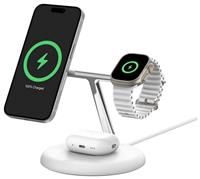 Belkin 3-in-1 Qi2 MagSafe Wireless Charging Stand - White