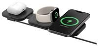 Belkin BoostCharge Pro Foldable Qi2-Certified Wireless Charger 3-in-1 Magnetic Charging Travel Pad 15W - MagSafe-Compatible Portable Charger for iPhone 16/15/14, Apple Watch 10, AirPods