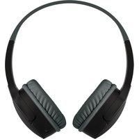 Belkin SoundForm Mini Wireless Kids Headphones with Built-In Mic, safe volume limit, 30H of playtime, fun stickers, Bluetooth headphones for kids for school, travel, phone, iPad, tablets, PC - Black