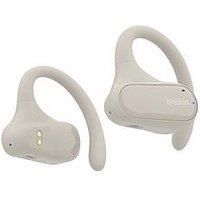 Belkin SoundForm ClearFit Open-Ear Headphones, lightweight wireless earphones with ENC, Bluetooth earbuds with ear hooks, clear calls, 26H playtime, IPX5 running and gym headphones for sports - Sand