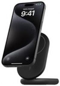 Belkin BoostCharge MagSafe Charger, Magnetic Foldable Wireless Charging Stand 15W, MagSafe-Compatible Portable Fast Charger for Qi2, iPhone 16, 15, 14, 13 & 12 Series, Standy Mode Ready - Black