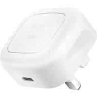Belkin BoostCharge 20W Cubic Wall Charger, USB-C Power Delivery Fast Charging for Apple iPhone 16, 16 Plus, 16 Pro, 16 Pro Max, 15, 15 Pro, 15 Pro Max, Samsung Galaxy S24, iPad, AirPods & More - White