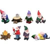 Mini Drunk Dwarf Garden Gnome Ornaments - 9-Piece Outdoor Decor Resin Set