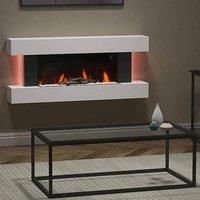 50 inch Large LED Fireplace Electric Heater Fire High Gloss glass Slim Flame