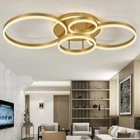Modern Round LED Chandelier Ceiling Light , 5 Circle Dimmable