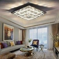 Modern LED Ceiling Light Crystal Chandelier Lamp, 70CM Cool/Dimmable White
