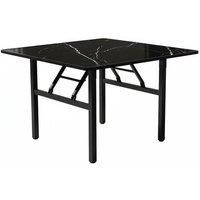 Square 80cm Folding Coffee Table with Luxurious Marble Effect Top