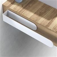 No-drill Towel Rail - Long Bath Towel Holder with Strong 35 cm (White)
