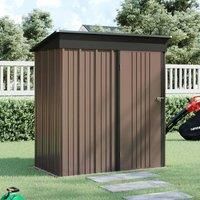 Garden Sanctuary 5 X 3 Ft Rustic Brown Metal Garden Tool Shed With Sloping Rooftop
