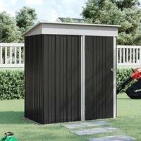Gardensanctuary 3.0 X 5.3 Ft Black Premium Zinc-treated Steel Shelves Storage Shed