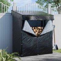 Garden Sanctuary Gardensanctuary 2.3 X 4.4 Ft Black Expertly Welded Metal Tube Firewood Rack