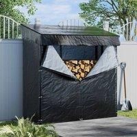 Garden Sanctuary Gardensanctuary 2.3 X 6.1 Ft Black Expertly Welded Metal Tube Firewood Rack
