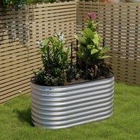 Garden Sanctuary Gardensanctuary 160X80Cm Silver Outdoor Anti-corrosion Galvanized Steel Raised Garden Bed, Silver