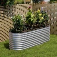 Garden Sanctuary Gardensanctuary 240X80Cm Silver Outdoor Anti-corrosion Galvanized Steel Raised Garden Bed, Silver