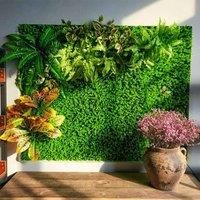 Gardensanctuary 6Pcs Decorative Artificial Grass Hedge Panels 40X60Cm