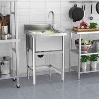 Garden Sanctuary Commercial Kitchen Sink 1 Compartment Stainless Steel