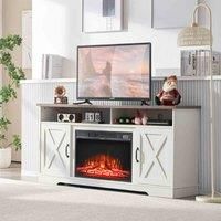 Garden Sanctuary Electric Fireplace Tv Stand With Timer and Remote