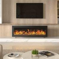 GardenSanctuary Garden Sanctuary 40 Inch 1800W Modern Recessed Electric Fireplace With Remote Control