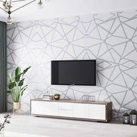Garden Sanctuary 10M X 53Cm Non-pasted Geometric Silver Grey Wallpaper