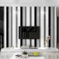 Garden Sanctuary 950Cm X 53Cm Non Woven Fabric Modern Striped Wallpaper, White