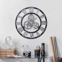 Garden Sanctuary 58Cm Large Retro Silent Wall Clock For Home Decor - Sliver