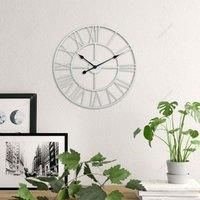 Garden Sanctuary 40Cm Decorative Metal Roman Numeral Skeleton Wall Clock - White