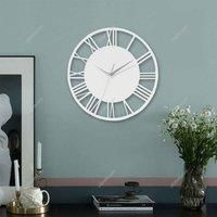 Garden Sanctuary 30Cm Decorative Metal Roman Numeral Skeleton Wall Clock - White