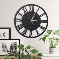 Garden Sanctuary 30Cm Decorative Metal Roman Numeral Skeleton Wall Clock - Grey