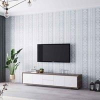 Garden Sanctuary 500Cm X 45Cm Flower Textured Pvc Wallpaper Roll - Sliver, White