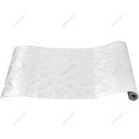 Garden Sanctuary 500Cm X 45Cm Flower Textured Pvc Wallpaper Roll - Light Sliver, White