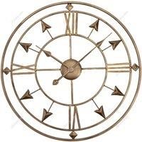 Garden Sanctuary 60Cm Gold Metal Roman Numerals Wall Clock