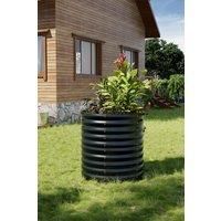 Black Outdoor Round Metal Raised Garden Bed