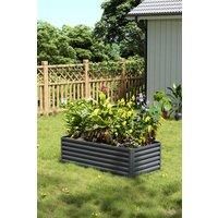 Outdoor Grey Modular Metal Raised Garden Bed