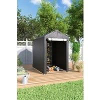 Outdoor Galvanized Tube Storage Shed 4x6FT