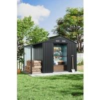 Galvanized Steel Outdoor Garden Storage Shed with Lean-to