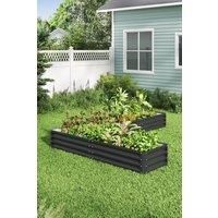 L-Shaped Galvanized Steel Raised Garden Bed