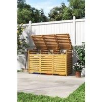 Outdoor Spruce Wood Trash Can Storage Shed