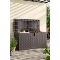Outdoor Rattan Garden Storage Deck Box 99-Gallon