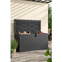 Outdoor Rattan Garden Storage Deck Box 99-Gallon