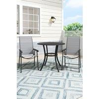 Outdoor Garden Metal Slatted Coffee Table & Chairs Set