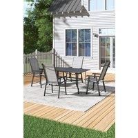 Garden Metal Slatted Coffee Table & Four Chairs