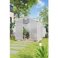 Aluminium Garden Greenhouse with Base & Window Opening