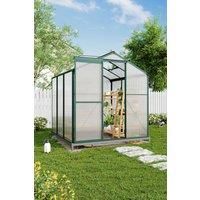 6x6 ft Outdoor Aluminium Greenhouse with Base and Window