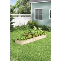 Solid Wood Raised Garden Bed with 2 Compartments